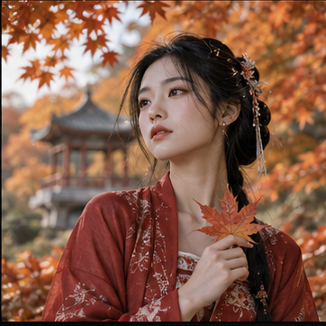 Modern Chinese autumn portrait